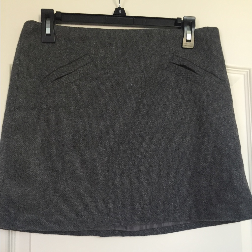 Grey wool mini skirt